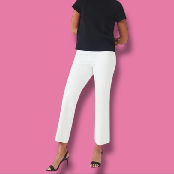 Spanx Size Large Pull On White Kick Flare Cropped Pant - Picture 1 of 11